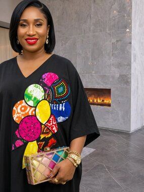 Black kaftan dress